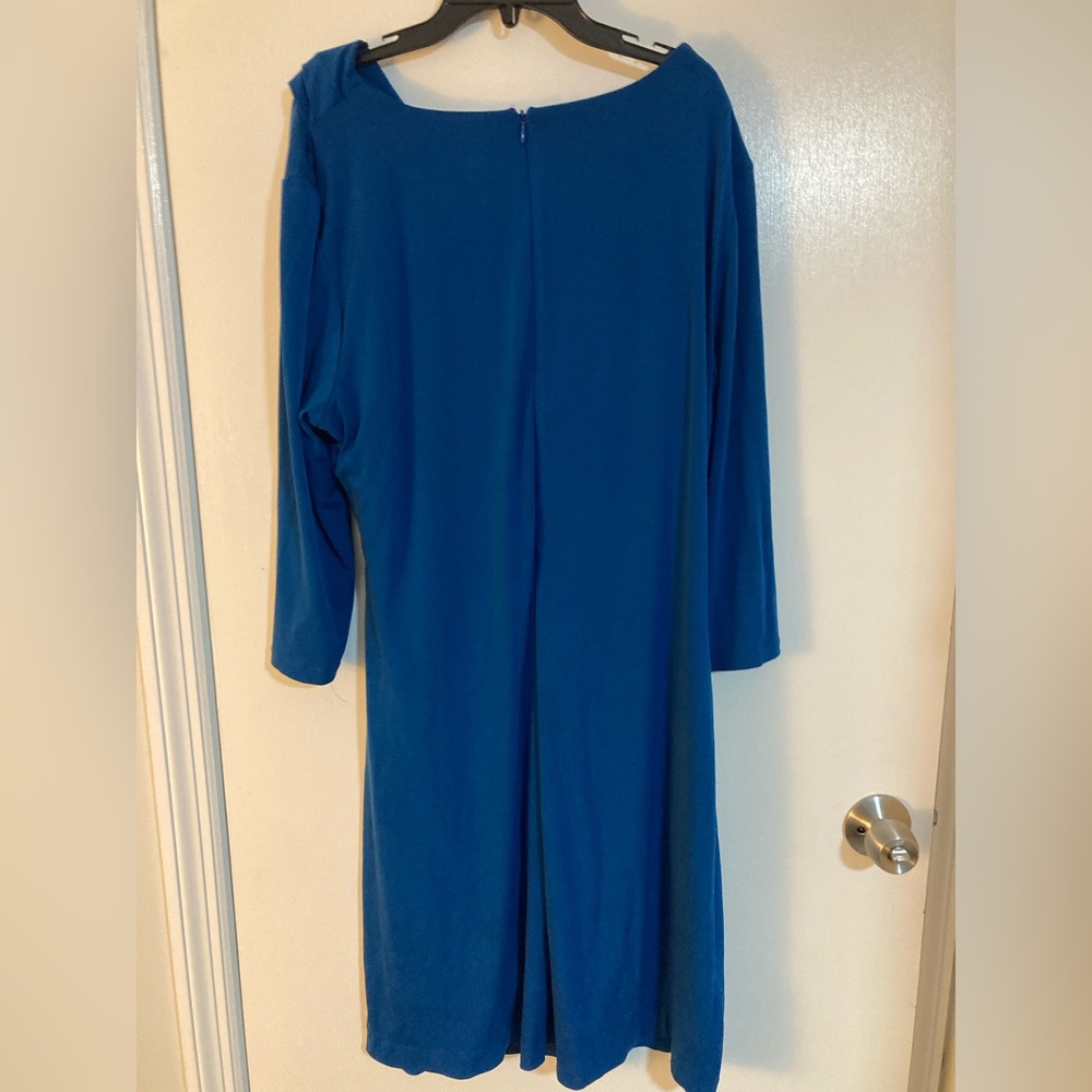 Chicos Dress blue Stretch 3/4 Sleeve Wrap long sleeve - Picture 4 of 12